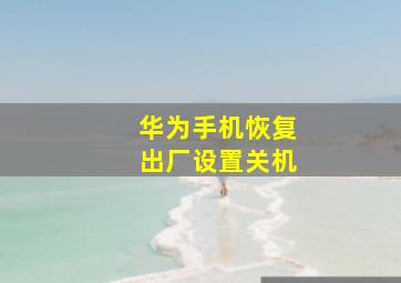 华为手机恢复出厂设置关机