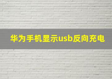 华为手机显示usb反向充电