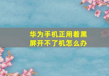 华为手机正用着黑屏开不了机怎么办