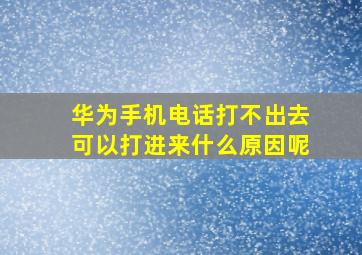 华为手机电话打不出去可以打进来什么原因呢