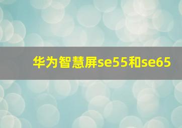 华为智慧屏se55和se65