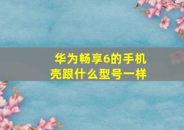 华为畅享6的手机壳跟什么型号一样