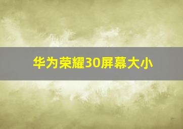 华为荣耀30屏幕大小