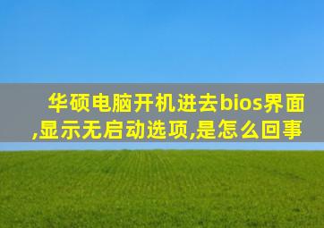 华硕电脑开机进去bios界面,显示无启动选项,是怎么回事