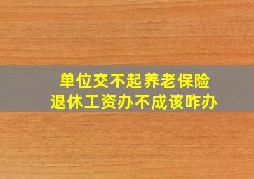 单位交不起养老保险退休工资办不成该咋办