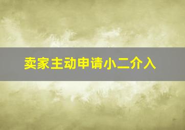 卖家主动申请小二介入