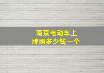 南京电动车上牌照多少钱一个