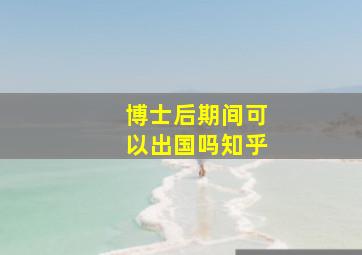 博士后期间可以出国吗知乎