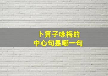 卜算子咏梅的中心句是哪一句