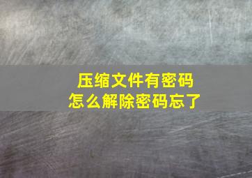 压缩文件有密码怎么解除密码忘了