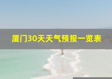 厦门30天天气预报一览表