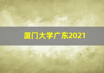 厦门大学广东2021