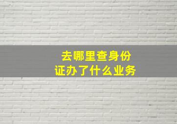 去哪里查身份证办了什么业务