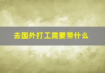 去国外打工需要带什么