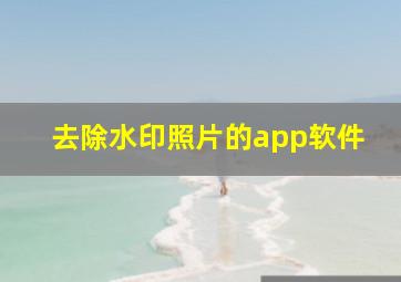 去除水印照片的app软件