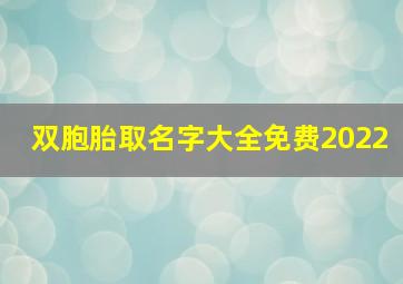 双胞胎取名字大全免费2022