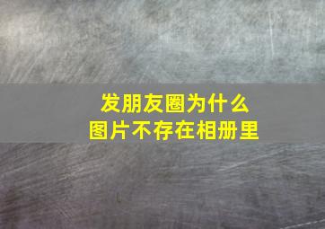 发朋友圈为什么图片不存在相册里