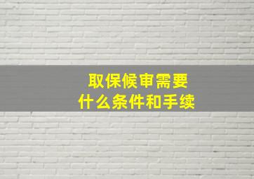 取保候审需要什么条件和手续