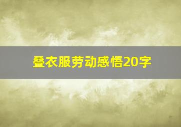 叠衣服劳动感悟20字