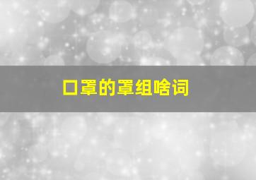 口罩的罩组啥词