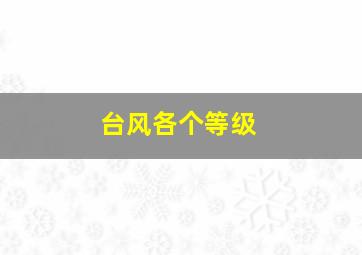 台风各个等级