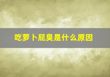 吃萝卜屁臭是什么原因