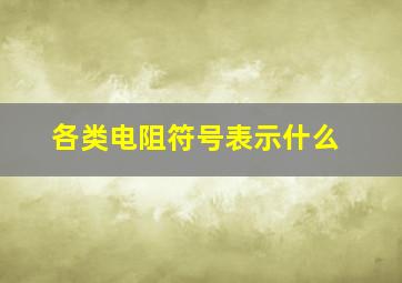 各类电阻符号表示什么