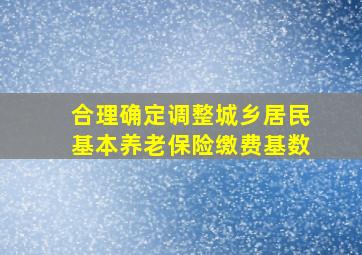 合理确定调整城乡居民基本养老保险缴费基数