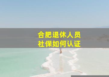 合肥退休人员社保如何认证