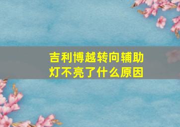 吉利博越转向辅助灯不亮了什么原因