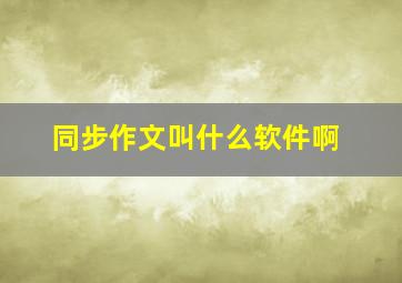 同步作文叫什么软件啊