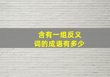 含有一组反义词的成语有多少