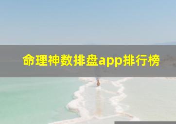 命理神数排盘app排行榜