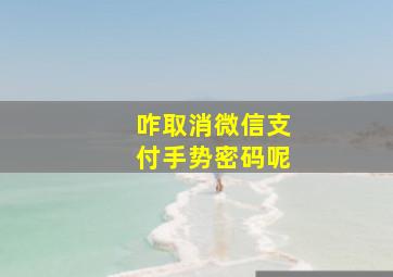 咋取消微信支付手势密码呢