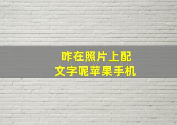 咋在照片上配文字呢苹果手机