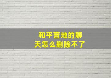 和平营地的聊天怎么删除不了