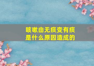 咳嗽由无痰变有痰是什么原因造成的