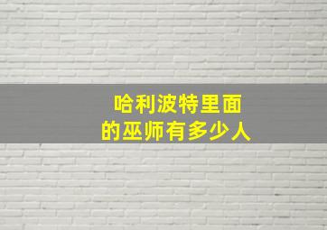 哈利波特里面的巫师有多少人