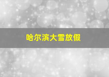 哈尔滨大雪放假