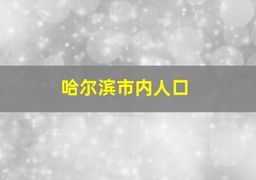 哈尔滨市内人口