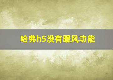 哈弗h5没有暖风功能