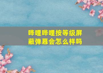 哔哩哔哩按等级屏蔽弹幕会怎么样吗