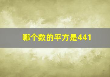 哪个数的平方是441