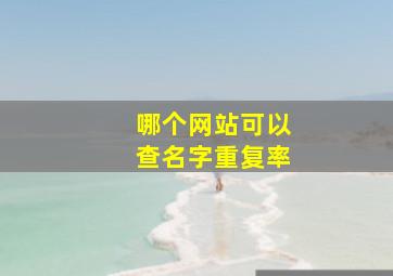 哪个网站可以查名字重复率