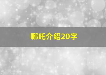 哪吒介绍20字