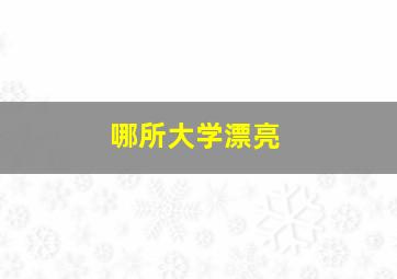 哪所大学漂亮