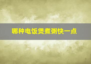 哪种电饭煲煮粥快一点