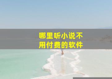 哪里听小说不用付费的软件