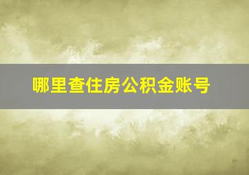 哪里查住房公积金账号