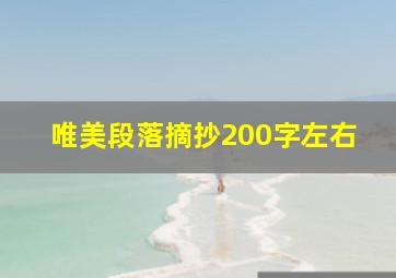 唯美段落摘抄200字左右